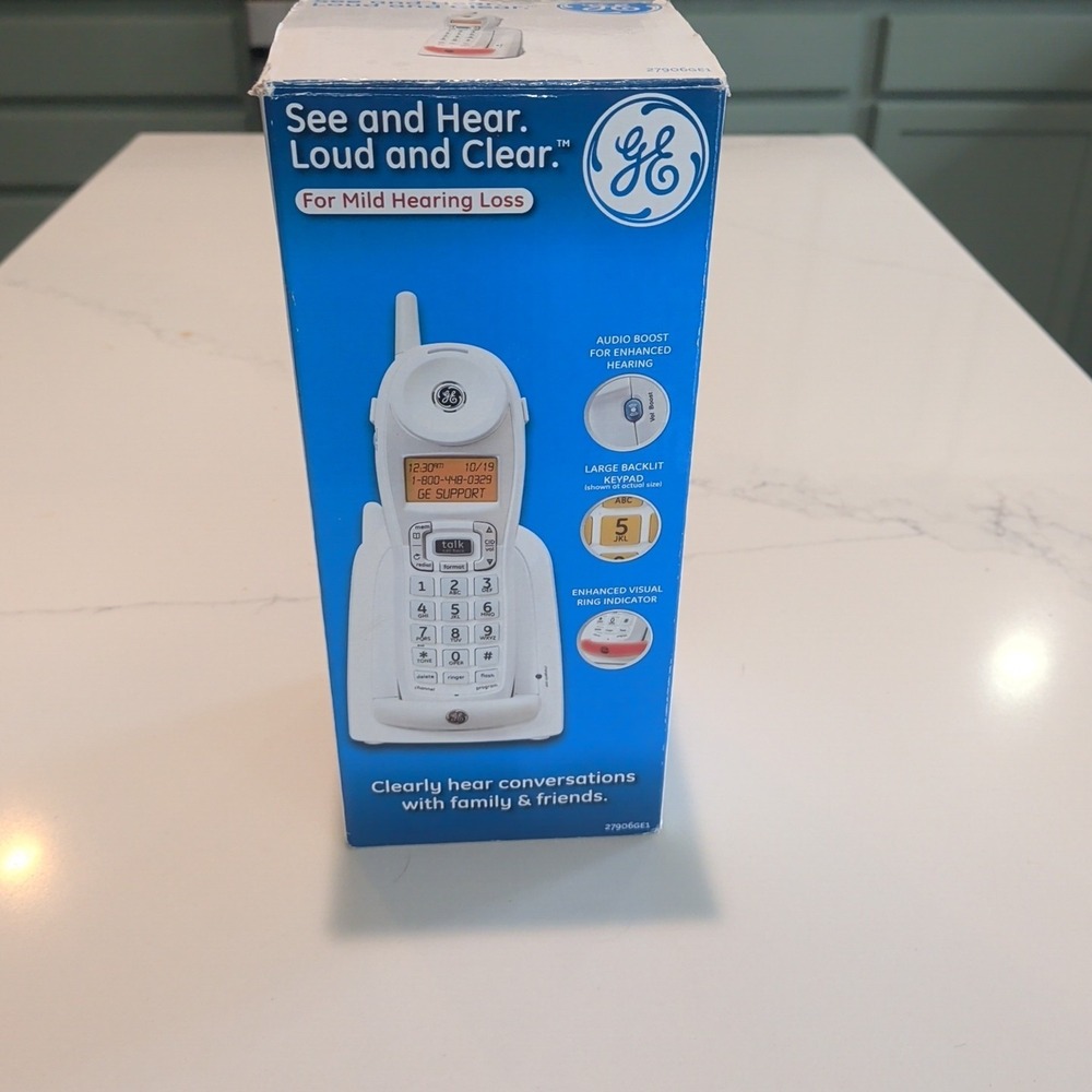 New General Electric GE Big Button Easy Dial White Phone 27906GE 1-A Single